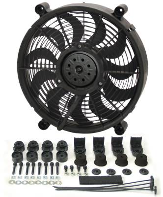Derale - Derale 16214 14" High Output Single RAD Pusher/Puller Fan w/Premium Mount Kit