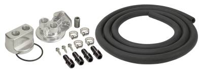 Derale - Derale 15718 Engine Oil Filter Relocation Kit 1/2 NPT Ports w/20x1.5mm Thread
