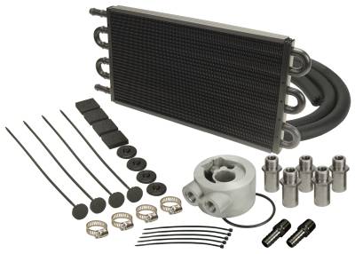 Derale - Derale 15502 6-Pass Alum/Copper Engine Oil Cooler Kit Sandwich Adapter