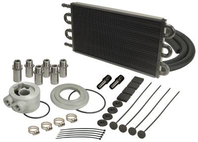 Derale - Derale 15505 6-Pass Alum/Copper Engine Oil Cooler Kit Sandwich Adapter