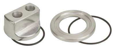 Derale - Derale 15705 Engine Spin-On Adapter w/1/2 NPT Ports 13/16"-16 Engine Thread