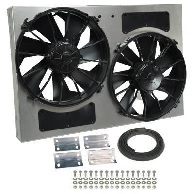 Derale - Derale 16826 Powerpack High Output Dual 12" Electric Fan/Aluminum Shroud Kit