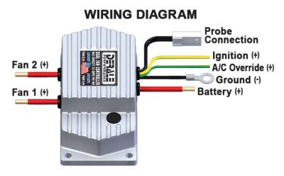 Derale - Derale 16788 High Amperage Adjustable Dual Electric Fan Controller Push In Probe