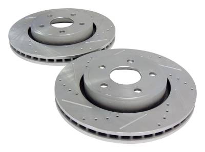 RT Offroad - RT Offroad RT31003 Front Cross Drilled & Slotted Rotor for 05-10 Jeep WK/XK