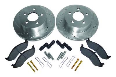 RT Offroad - RT Offroad RT31012 Front Drilled & Slotted Rotors Brake Kit for Jeep TJ/XJ