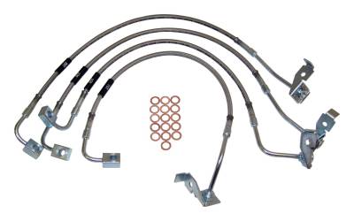 RT Offroad - RT Offroad RT31029 6" Lift Stainless Brake Hose Kit for 07-10 Jeep Wrangler JK