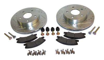 RT Offroad - RT Offroad RT31036 FR Drilled & Slotted Rotors & Brake Hardware Kit for WJ/WG