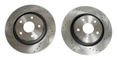 RT Offroad - RT Offroad RT31044 FR Drilled/Slotted Brake Rotor Set for 08-18 Jeep Wrangler JK