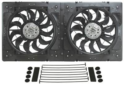Derale - Derale 16934 High Output Dual 12" Electric RAD Fan/Plastic Shroud Kit