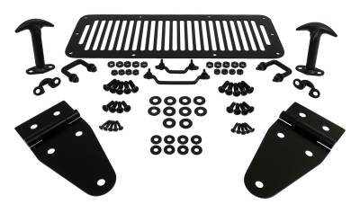 RT Offroad - RT Offroad RT34099 Matte Black Polished Hood Set for 78-95 CJ5/CJ7/CJ8/YJ