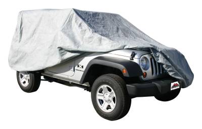 RT Offroad - RT Offroad FC10009 Gray 3-Layer Full Car Cover for Jeep CJ7/Wrangler TJ/YJ