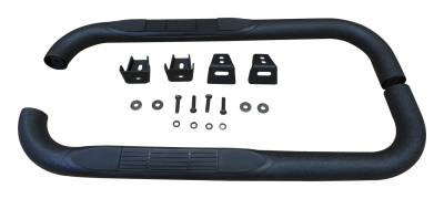 RT Offroad - RT Offroad RT26016 3" Textured Black Tube Side Steps for 87-06 Wrangler YJ/TJ