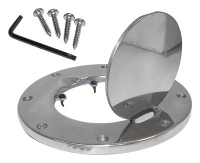 RT Offroad - RT Offroad RT26038 Polish Non-Locking Alumi Fuel Door for 97-06 Jeep Wrangler TJ