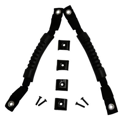 RT Offroad - RT Offroad RT27004 L & R Door Handle Black Rubber Grips & Hardware for Jeep CJ7
