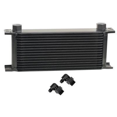 Derale - Derale 51686 16-Row Stack Plate Oil Fluid Cooler 90-DEG Swivel -6AN