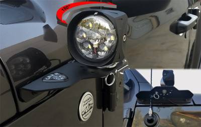 Carr - CARR 210291 180-DEG Light Mount Brackets XP3 Black for 18+ Jeep Wrangler JL/JT