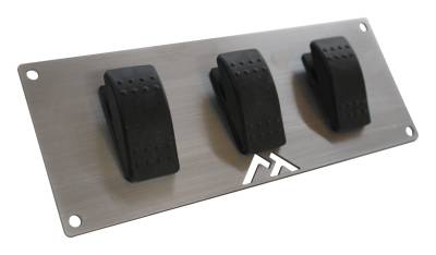 RT Offroad - RT Offroad RT29006 Universal Use Stainless Switch Plate w/3 Rocker Switches