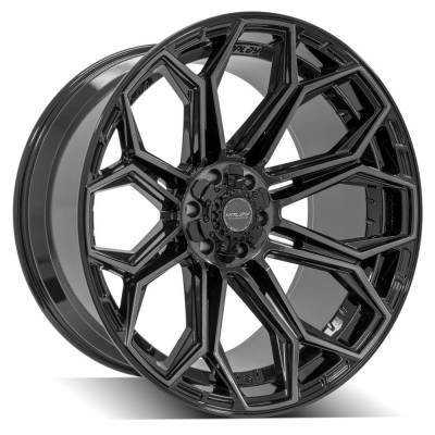 4PLAY - 4PLAY Wheels 4P83-24120-6D55-44BBT 4P83 24x12 6x5.5/135 -44mm Black/Machine