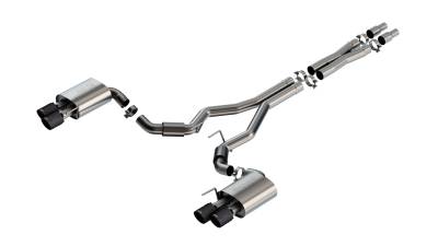 Borla - Borla 140969CFBA S-Type Cat-Back Exhaust Dual Split RR Exit 24-26 Mustang GT 5.0