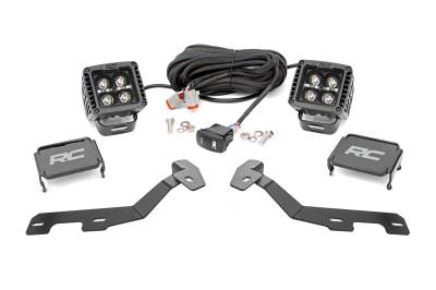 Rough Country Suspension Systems - Rough Country 82292 A-Pillar 2" LED Ditch Light Kit Spot for 19-24 RAM 1500