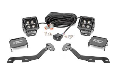 Rough Country Suspension Systems - Rough Country 82289 A-Pillar 2" LED Ditch Light Kit Spot for 19-24 RAM 1500