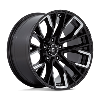 Fuel 1PC - Fuel Off Road D849 REBAR 20x10 5x5.5 -18mm Gloss Black/Milled D8492000B447
