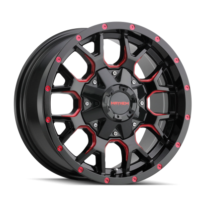 Mayhem - Mayhem Wheels 8015 Warrior 17x9 5x5.0/5.5 18mm Black/Prism Red 8015-7952BTR18