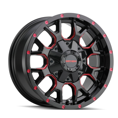 Mayhem - Mayhem Wheels 8015 Warrior 18x9 8x180 18mm Black/Prism Red 8015-8978BTR18