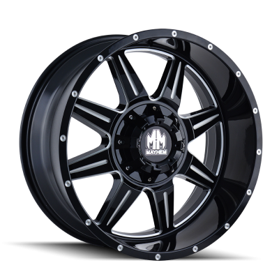 Mayhem - Mayhem Wheels 8100 Monstir 18x9 5x5.5/150 -12mm Gloss Black/Milled 8100-8997M12