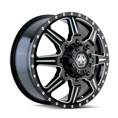 Mayhem - Mayhem Wheels 8101 Monstir 19.5x6.75 8x170 102mm Gloss Black/Milled 8101-9670MF
