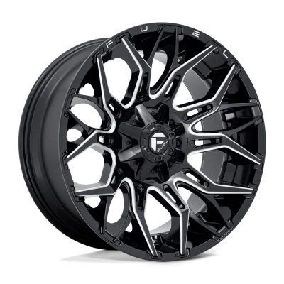 Fuel 1PC - Fuel Off Road D76922008247 D769 TWITCH 22x10 8x6.5 -18mm Gloss Black/Milled