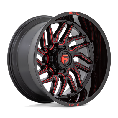 Fuel 1PC - Fuel Off Road D808 HURRICANE 20x9 5x5.0 1mm Gloss Black/Milled Red D80820907550