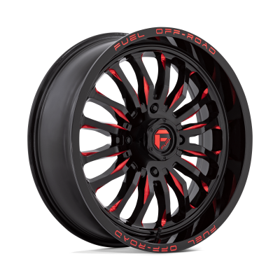 Fuel UTV - Fuel Off Road D822 ARC UTV 20x7 4x156 13mm Gloss Black/Milled Red D8222070A544