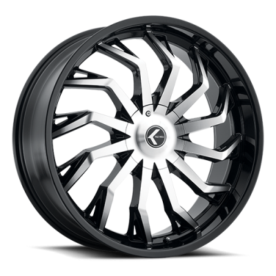 Kraze Wheels - Kraze Wheels KR195 Milano 17x8 5x112 38mm Gloss Black/Machined KR195-7845BM38