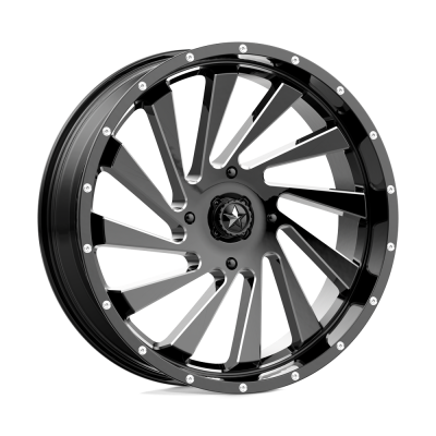 MSA Offroad Wheels - MSA Wheels M46 BLADE 20x7 4x110 0mm Gloss Black/Milled M46-020710M