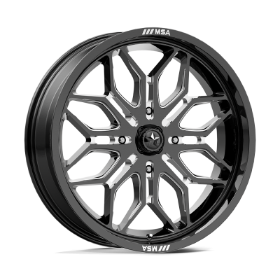 MSA Offroad Wheels - MSA Wheels M47 SNIPER 18x7 4x110 10mm Gloss Black/Milled MA047BE18704010