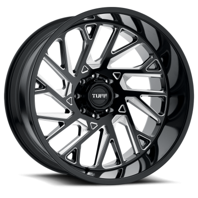 Tuff - Tuff Wheels T4B 20x12 5x5.0 -45mm Gloss Black/Milled 2012T4B-55127B71L