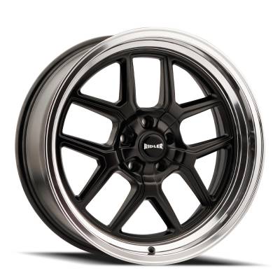 Ridler Wheels - Ridler Wheels 610 Series 17x7 5x4.75 0mm Matte Black/Polished 610-7761MB