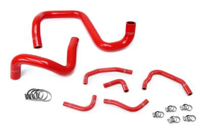 HPS Performance - HPS 57-1285-Red Red Radiator/Heater Coolant Hose Kit for 12-17 Jeep Wrangler JK
