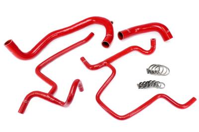HPS Performance - HPS 57-1328-Red Silicone Replace OEM Rubber Radiator Coolant Hoses Red