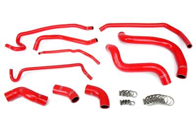 HPS Performance - HPS 57-1429 Red Red Radiator/Heater Coolant Hose Kit for 11-14 Ford Mustang GT