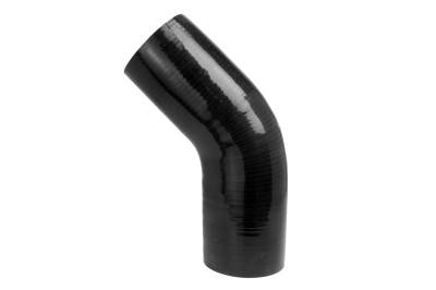 HPS Performance - HPS HTSEC45-350-BLK 3.5" 89mm ID Elbow Coupler Hose 4-Ply Black 45-DEG