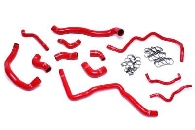 HPS Performance - HPS 57-1476 Red Red Radiator & Ancillary Coolant Hose Kit for 06-08 Audi A3 2.0T