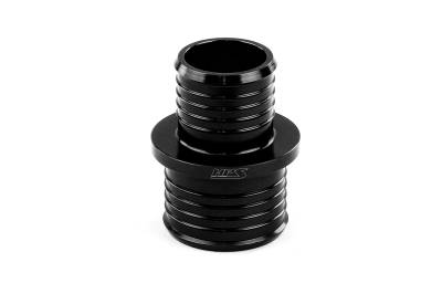 HPS Performance - HPS AHUR-100-112-BLK Billet Multi-Ribbed Aluminum Hose Union 1" 1.125" OD Black