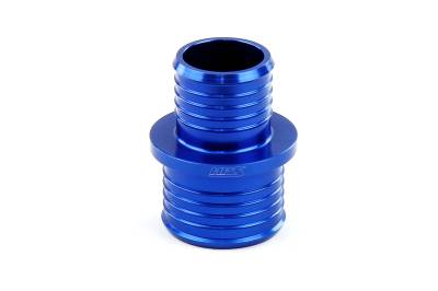 HPS Performance - HPS AHUR-125-150-BLUE Billet Multi-Ribbed Aluminum Hose Union 1.25" 1.5" OD Blue