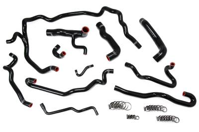 HPS Performance - HPS 57-1552-BLK Black Radiator/Heater Coolant Hose Kit for 04-05 BMW 530i E60
