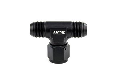 HPS Performance - HPS AN9251-10 -10AN Male Tee AN Female Swivel On Side Fitting Adapter Black