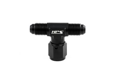 HPS Performance - HPS AN9251-6 -6 AN Male Tee AN Female Swivel On Side Fitting Adapter Black