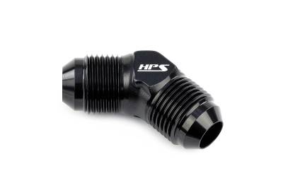 HPS Performance - HPS AN813-10 -10AN Male To Male Union Adapter Aluminum Black 45-DEGree