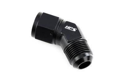 HPS Performance - HPS AN9241-10 -10 AN Male To Female Swivel Adapter Aluminum Black 45-DEGree